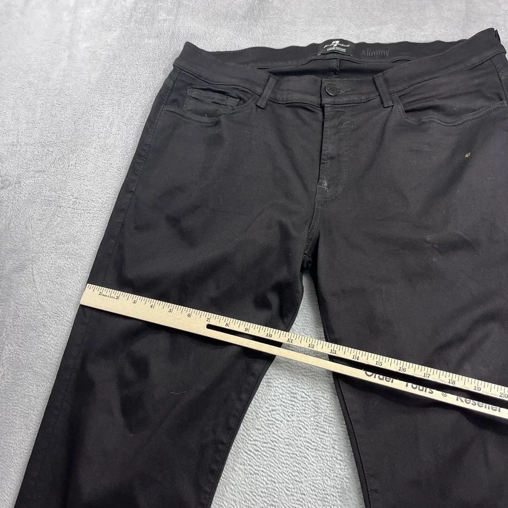7 For All Mankind Jeans Mens 36x26 Black Slimmy Luxe Sport Stretch Straight